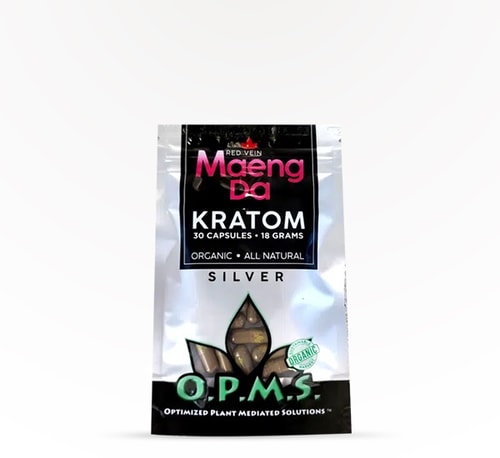 O.P.M.S. Capsules Silver (Red Vein Maeng Da) 30 count