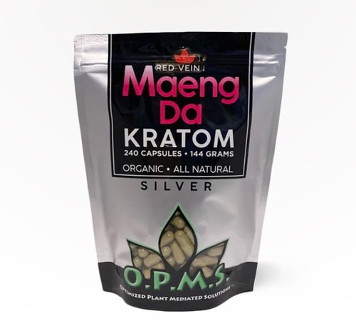 O.P.M.S. Capsules Silver (Green Vein Maeng Da) 240 count