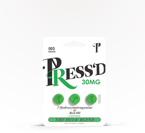 Press'd Tablets 7-Hydroxymitragynine (The Hulk Blend) 30 mg 3 count