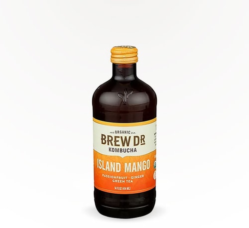Brew Dr Kombucha Island Mango 14 oz bottle