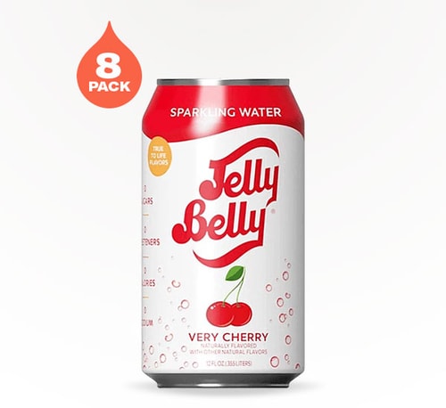 Jelly Belly Sparkling Water Very Cherry 8 cans 12 oz