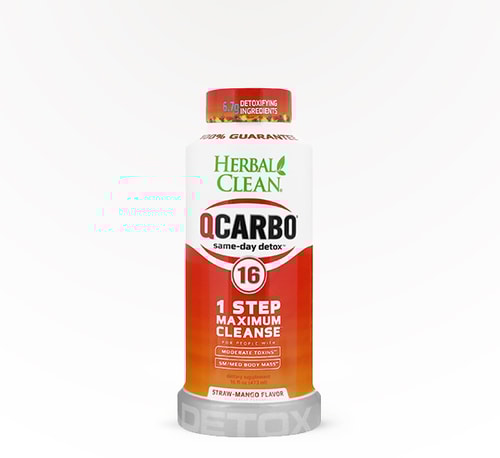 QCarbo Herbal Strawberry Mango Detox 16 oz bottle