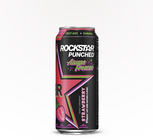 Rockstar Punched Aguas Frescas Strawberry 16oz (Can)