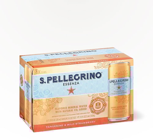 San Pellegrino Essenza Tangerine and Wild Strawberry 8 cans 11.15 oz