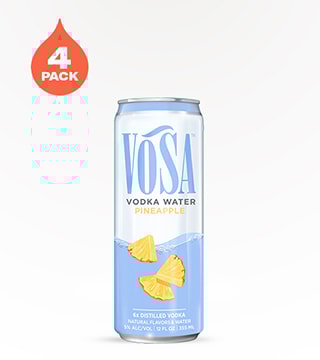 Vosa Vodka Water Pineapple 4 cans 12 oz