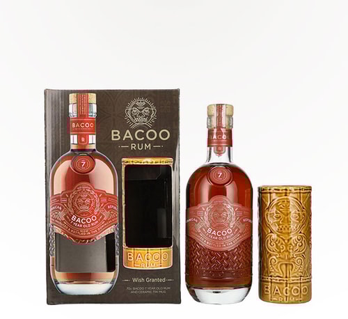 Bacoo 7 Year Rum Gift Set with Tiki Mug 750ml (Bottle)