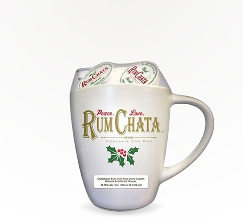 RumChata Caribbean Rum and Dairy Creamer Gift Set with Mug 8 Pack 25 ml