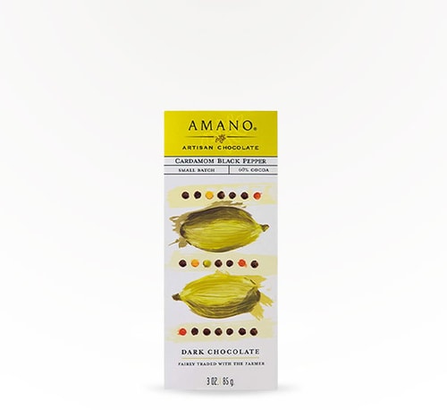Amano Artisan Chocolate 60 Percent Dark Cardamom Black Pepper 3 oz