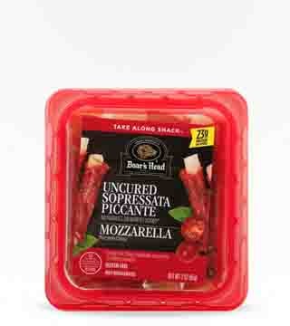 Boar's Head Take Along Snack Uncured Sopressata Picante and Mozzarella 3 oz