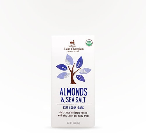 Lake Champlain Chocolates Almonds and Sea Salt Dark Chocolate 3 oz