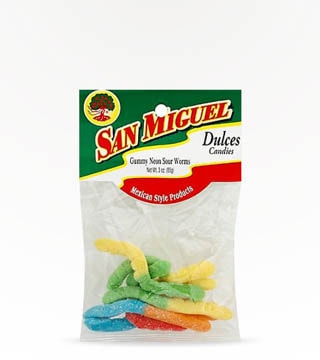 San Miguel Dulces Gummi Neon Sour Worms 3 oz