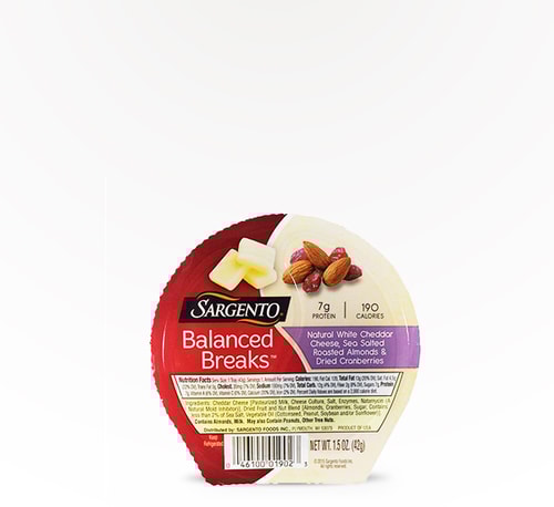 Sargento Balanced Breaks Sharp Cheddar Cashews and Cranberries 1.5 oz