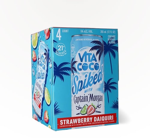 Captain Morgan x Vita Coco Spiked Strawberry Daiquiri 4 Cans (12oz)