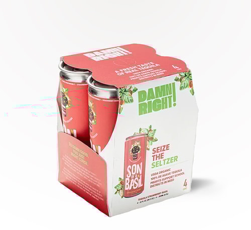 Damn Right! Cocktails Son Of A Basil Strawberry 4 Cans (12oz)