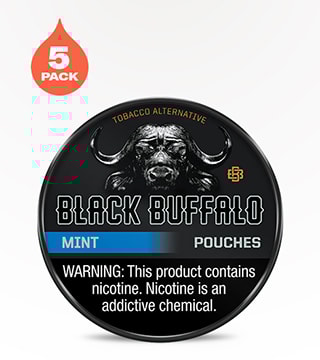 Black Buffalo Pouches Mint 7.5 mg 5 pack 20 pouches