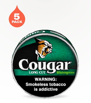 Cougar Long Cut Wintergreen 5 pack 1.2 oz