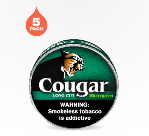 Cougar Long Cut Wintergreen 5 pack 1.2 oz