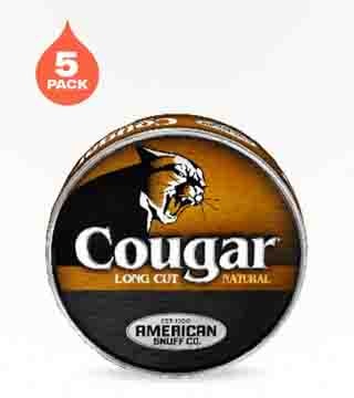 Cougar Long Cut Natural 5 pack 1.2 oz