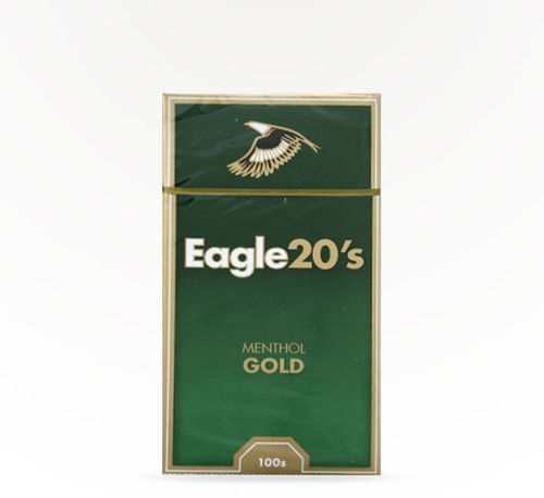 Eagle 20's Cigarettes, Gold 100's, Menthol, Flip-top Box