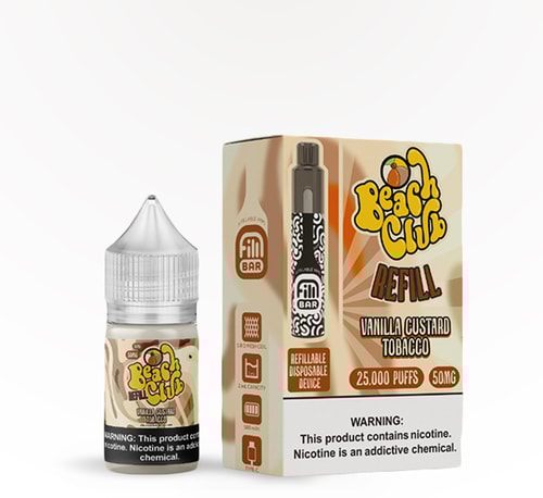Fili Bar Beach Club Refillable Disposable + Vanilla Custard Tobacco Pack