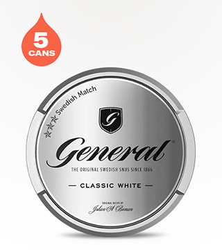 General Snus Classic White 5 pack 24 count