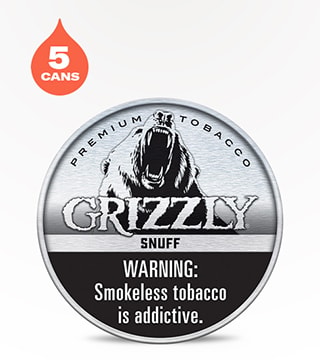 Grizzly Snuff Natural 5 pack 1.2 oz