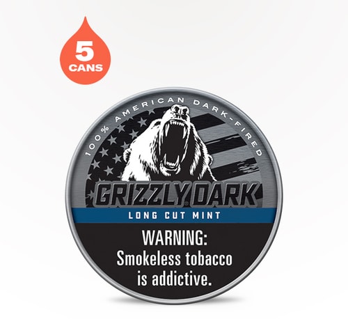 Grizzly Long Cut Dark Mint 5 pack 1.2 oz