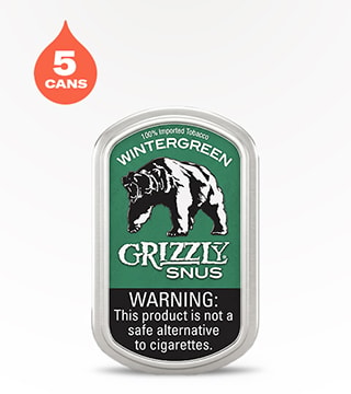 Grizzly Snus Wintergreen 5 pack 0.53 oz