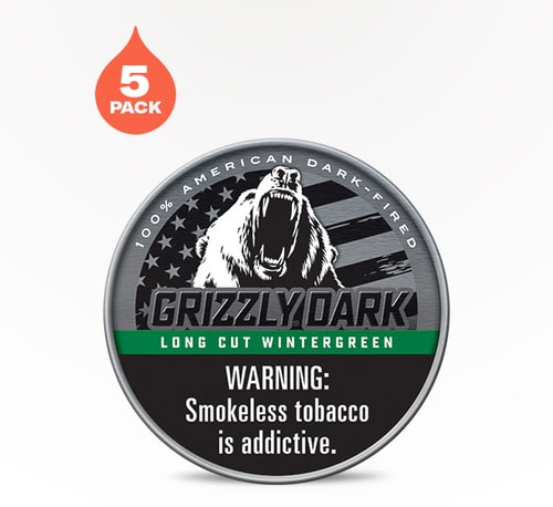 Grizzly Long Cut Dark Wintergreen 5 pack 1.2 oz
