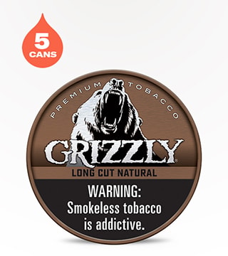 Grizzly Long Cut Natural 5 pack 1.2 oz