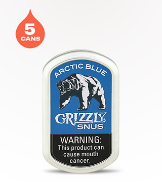Grizzly Snus Arctic Blue 5 pack 0.53 oz