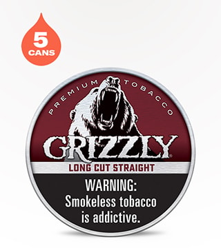 Grizzly Long Cut Straight 5 pack 1.2 oz