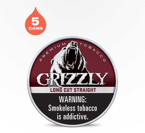 Grizzly Long Cut Straight 5 pack 1.2 oz