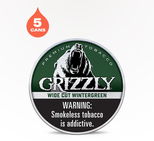 Grizzly Wide Cut Wintergreen 5 pack 1.2 oz
