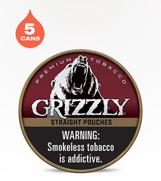 Grizzly Pouches Straight 5 pack 0.84 oz