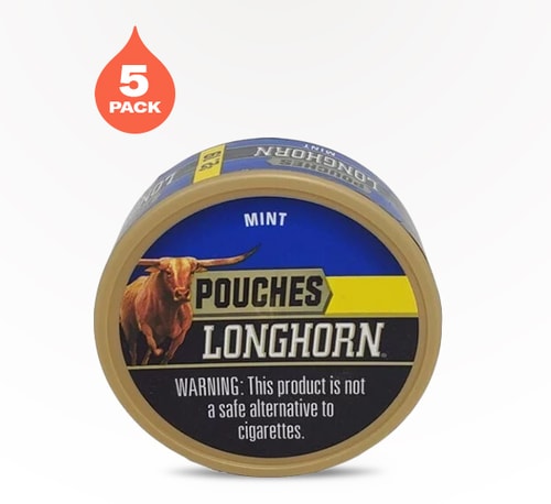 Longhorn Pouches Mint 5 pack 15 pouches