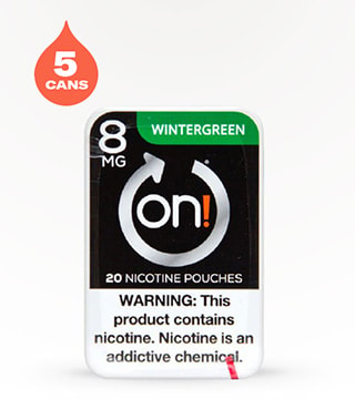 On! Wintergreen 8 mg 5 pack 20 pieces