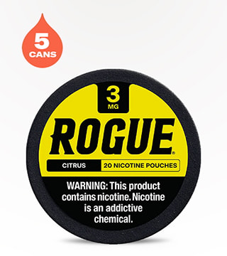 Rogue Nicotine Pouches Citrus 3 mg 5 pack 20 pouches