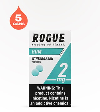 Rogue Nicotine Gum Wintergreen 2 mg 5 pack 20 pieces