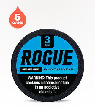 Rogue Nicotine Pouches Peppermint 3 mg 5 pack 20 pouches