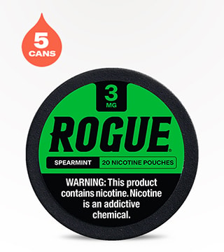 Rogue Nicotine Pouches Spearmint 3 mg 5 pack 20 pouches