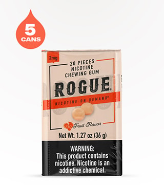 Rogue Nicotine Gum Fruit 2 mg 5 pack 20 pieces