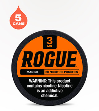 Rogue Nicotine Pouches Mango 3 mg 5 pack 20 pouches