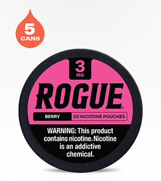 Rogue Nicotine Pouches Berry 3 mg 5 pack 20 pouches