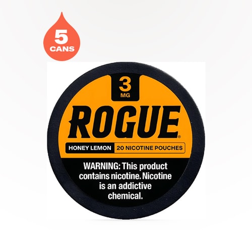Rogue Nicotine Pouches Honey Lemon 3 mg 5 pack 20 pouches