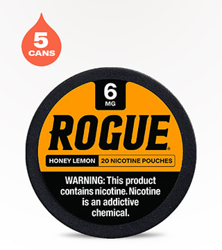 Rogue Nicotine Pouches Honey Lemon 6 mg 5 pack 20 pouches