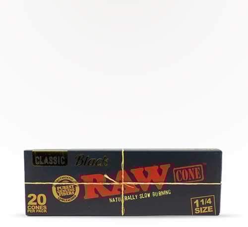 RAW Black 1.25 Classic Cone 20 count