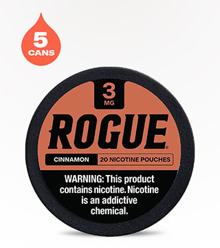 Rogue Nicotine Pouches Cinnamon 3 mg 5 pack 20 pouches