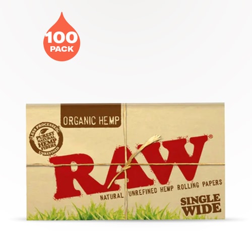 RAW Rolling Paper Organic Hemp Single Wide 100 count