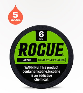 Rogue Nicotine Pouches Apple 6 mg 5 pack 20 pouches